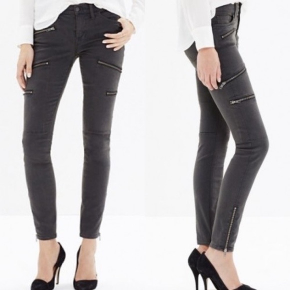 Madewell Distressed Zip Moto Skinny Jeans